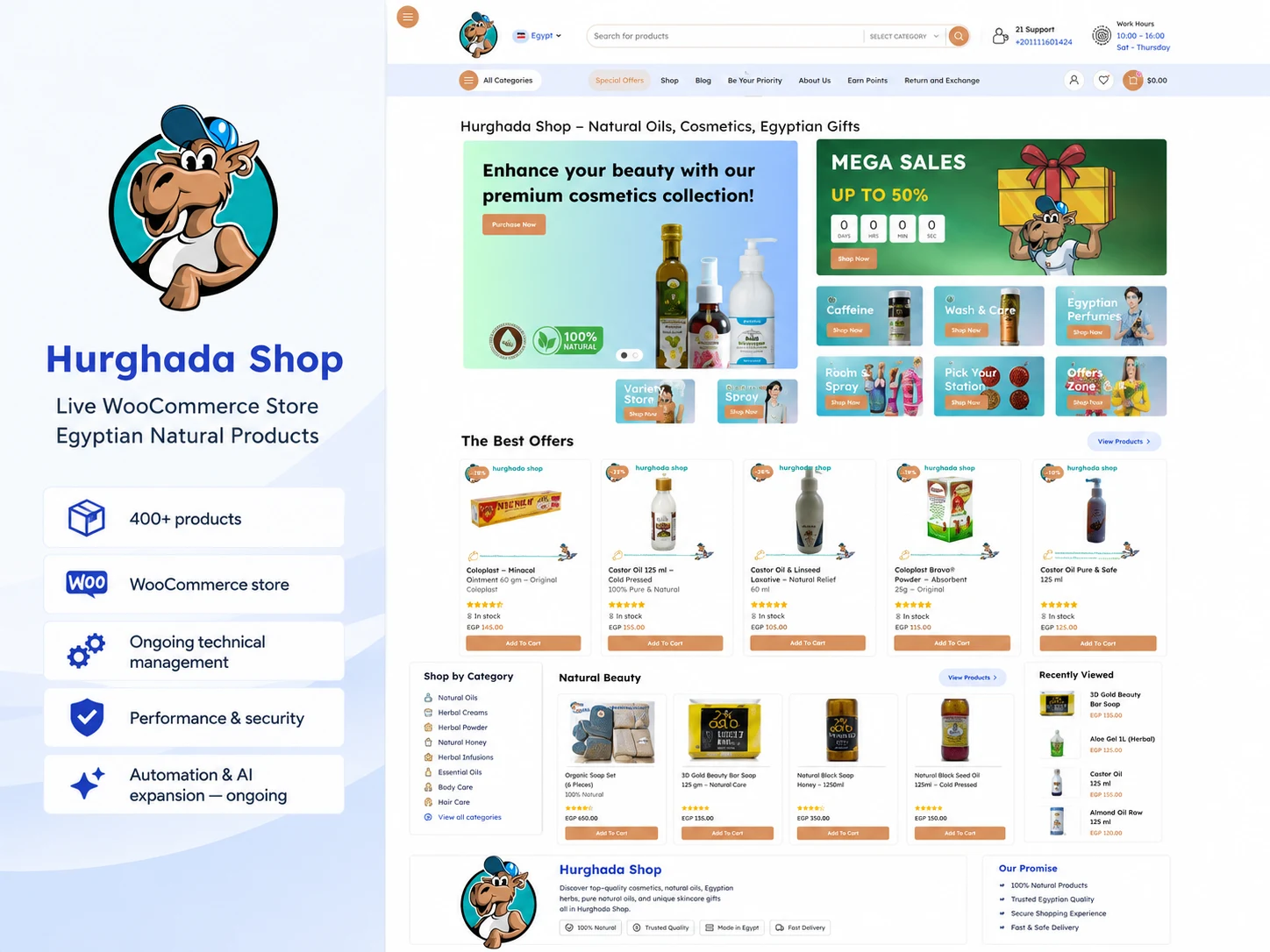 Hurghada Shop WooCommerce store with technical management, performance and automation improvements